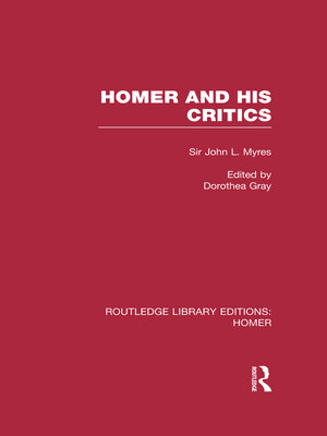 cover image of Homer and His Critics